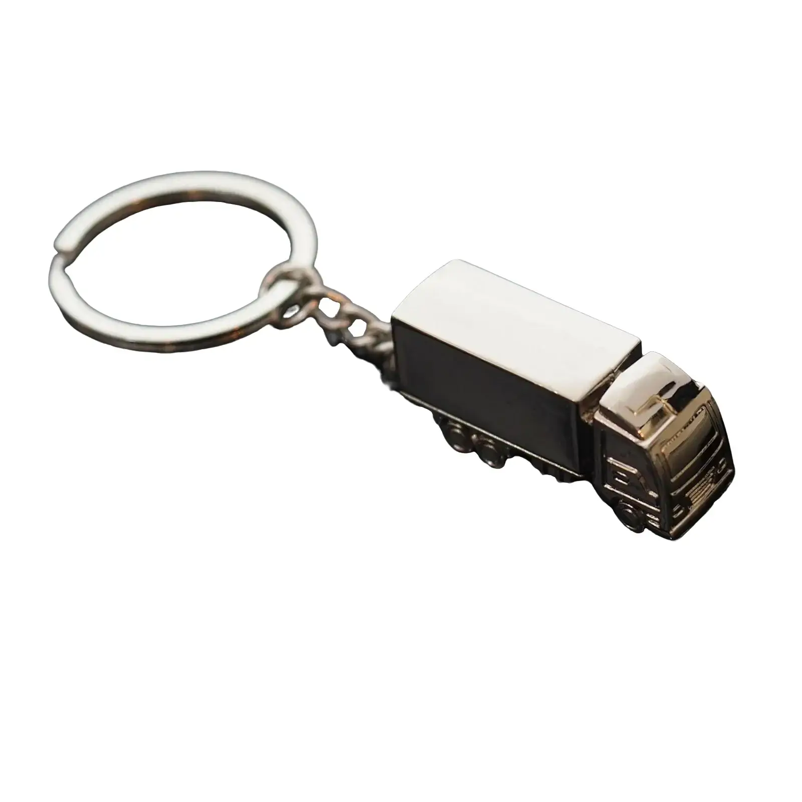 Semi Truck Keychain Lorry Car Key Ring Key Fob Silver Metal Gift Keyring