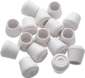 Furnigear Chair Leg Tips Caps Non-Slip Rubber Leg Tips 7/8” Inner Diameter Chair Leg Floor Protectors round White, 16 Pack