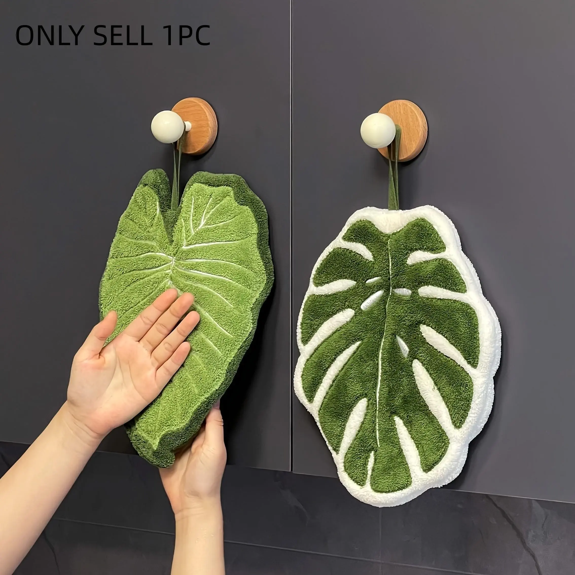 Creative Leaf Bathroom Hand Towel, Drying Towel, Hand Touch Towel, Hanging Design Hangable Absorbent Material, Ideal for Bathrooms, Restaurants, Kitchens, Thick Turtleback Leaf Cloth, Absorbent Thickened Towels, Super Absorbent Towels