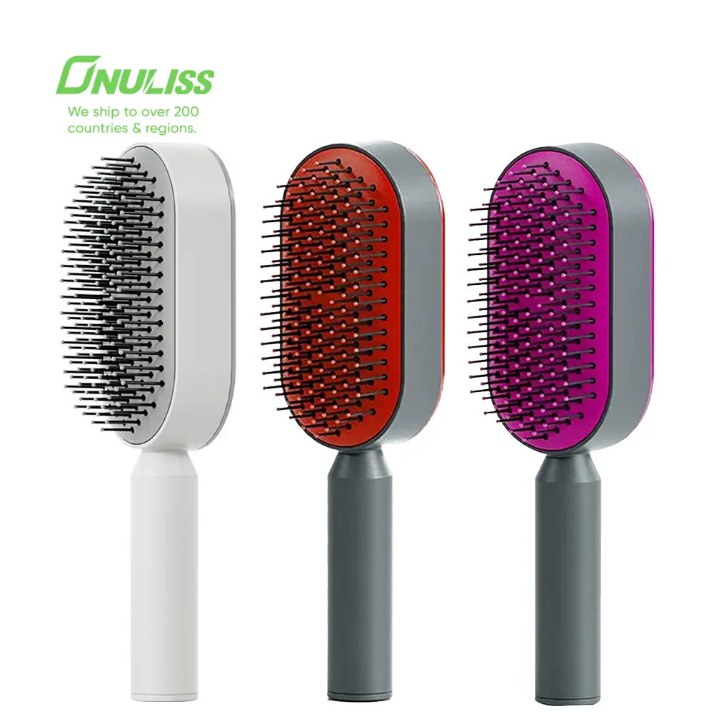 ONULISS One-Key Quick Self Cleaning Hair Comb Women Hair Brush Air Cushion Scalp Massage Comb Hair Styling Tools Airbag Comb 17706