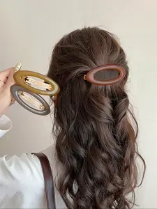 Minimalist Oval Hollow Out Design Hair Clips, Elegant Hair Accessories for Women & Girls, Minimalist Headwear Suitable for Daily and Party Use, Hair Clip Set