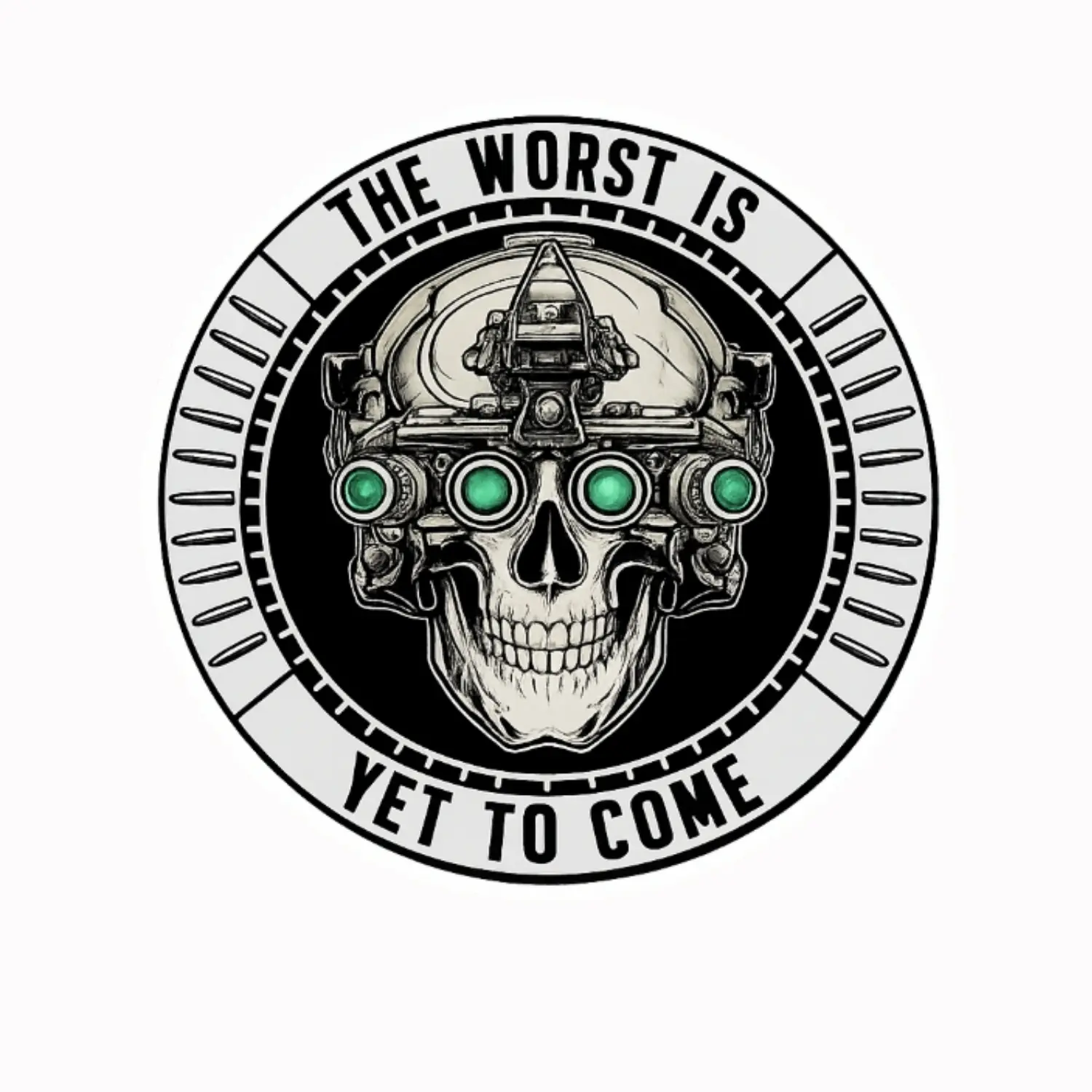 Tactical Skull Sticker, Night Vision Goggles Skull Vinyl Decal, Military Aesthetic, The Worst Is Yet To Come, Dark Art Sticker