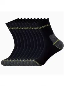 Men's Big Size Work Letter Crew Socks 20 Pairs , Moisture Wicking Breathable Basketball Casual Spring Summer All Season Socks
