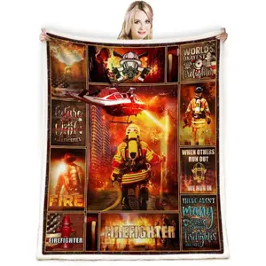 Firefighter Gifts for Men Firefighter Blanket Firemen Throw Blanket Firefighters' Day Birthday Gift Idea Fireman Practitioner Throw Blankets Fleece Soft Cozy Luxury Gifts for Firefighters