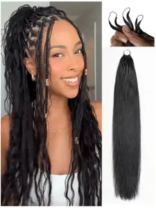 Straight Crochet Hair Extensions for Women Natural Black Feather Crochet Human Hair Pre-Separated Braids Crochet Hair Extensions