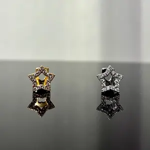 Y2K Single Full CZ Stone Hollow Star Mouth Tooth Caps For Women Men Hip Hop Cubic Zircon Teeth Grillz Jewelry Oral