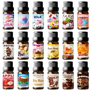 18 Types 10ML Food Grade Essential Oils, Aromatherapy Diffusers, Car Air Freshener, Room Aromatizer, Bath Oil, DIY Soap Candle Gift Set, Aromatherapy Atomising Diffuser