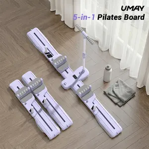 UMAY 5 in 1 Pilates Board, Pilates Reformer Set, Pre-Assembled Home Gym Women Men Workouts Bundle