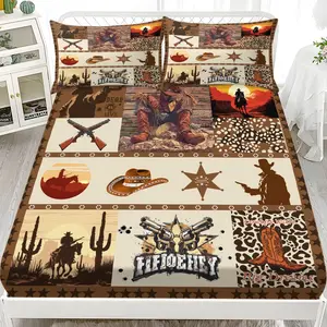 Denim Bedding Set (1 Fitted Sheet + 2 Pillowcases), Modern Style, Suitable for Dorms, Bedrooms, Hotels, All Seasons, No Fillers