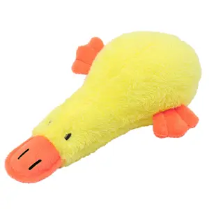 Dog Interactive Toys Squeak Plush Stuffed White Chic Duck-style