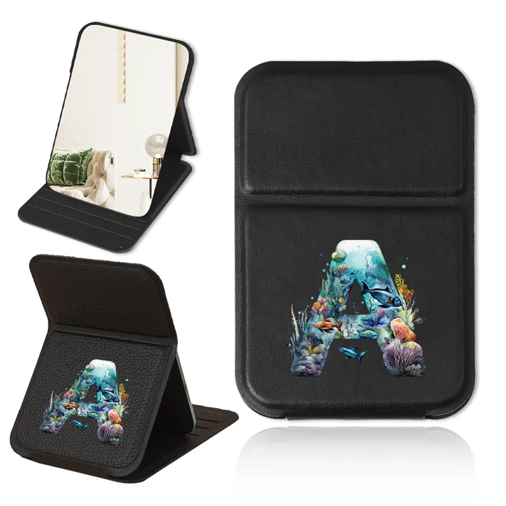 Portable PU Cosmetic Mirror, Foldable Handheld Makeup Mirror, Ultra-Thin Leather Design, Ideal for Travel & Home Use