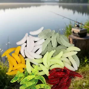 Glow in the Dark Soft Lures Set, Artificial Fishing Lure: 2cm Realistic Grub & Shrimp Baits, 0.38g Fluorescent Waterproof Design for Bass, Trout, Walleye. All-Round Fishing Lures for Night, Freshwater & Saltwater - Rivers, Lakes, Ocean. Fishing Lures Kit