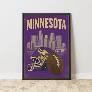 Vintage Minnessota Football Poster, Vintage NFL Print, Football Print, Football Wall Art, NFL Wall Art, NFL Poster, Sports Poster, Sports Print