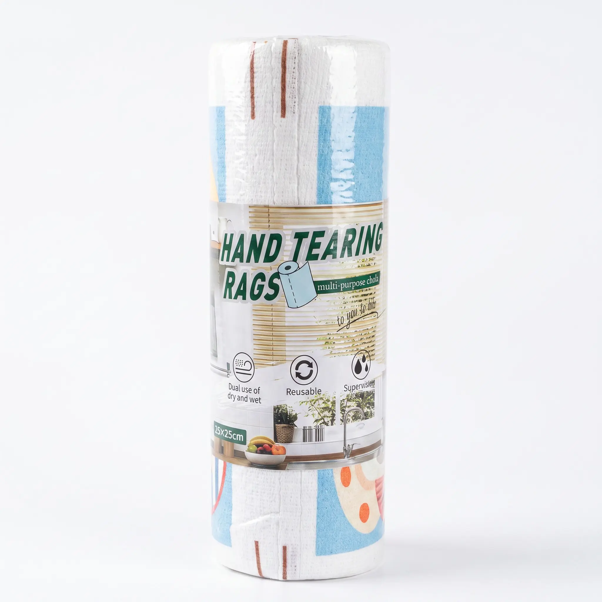 Reusable Tear-Away Polyester Cleaning Cloth Roll - 20 Assorted Cartoon Patterns, 9.8x9.8in Wet-Tear Resistant Lazy Rags, Multipurpose Absorbent Towels for kitchen , Home Cleaning Supplies shiny wipe soft, lint free towel,housekeeping essential,