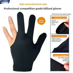Billiards gloves Professional high-end non-slip dew finger billiards men's thin snooker three-finger breathable gloves