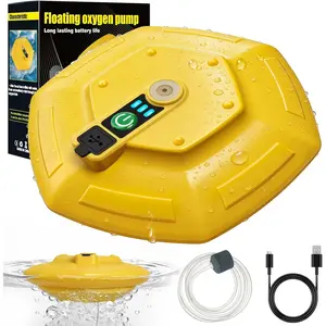 Floating & Rechargeable Bait Bucket Aerator - IPX7 Waterproof, Type-C Charging, 3000mAh Battery, Quiet Aerator, Portable Design, Suitable for Live Bait Buckets & Fish Tanks, 5–30 Gallons2026