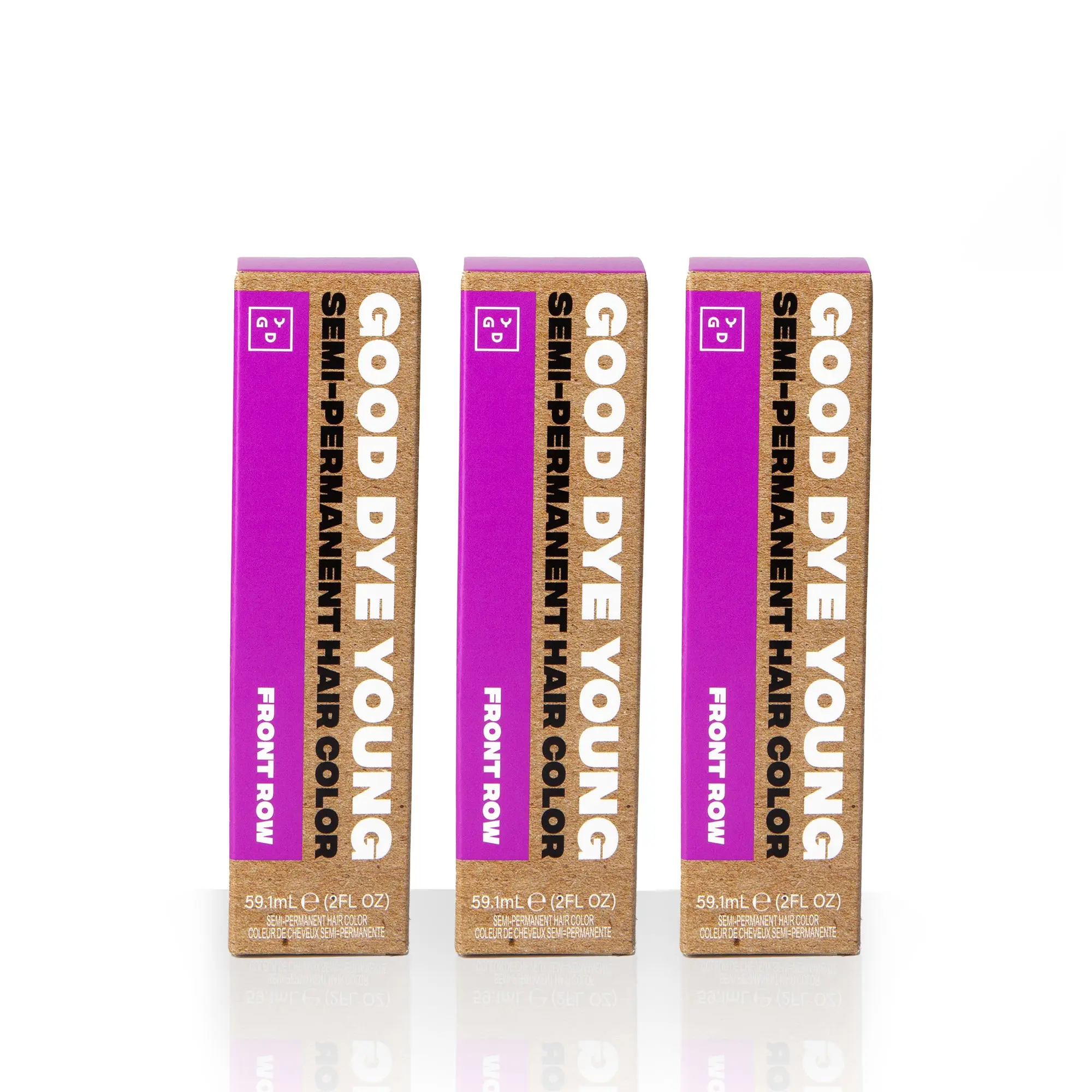 Good Dye Young Front Row Trio Electric Purple with Pink Undertones