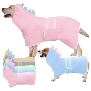 Cute Dinosaur Pet Bathrobe, Quick Dry Super Absorbent, Multiple Sizes Available, Suitable for Small Medium Large Dogs, Adjustable Straps, Grooming Supplies
