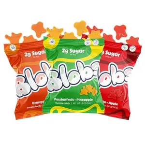 Blobs Gummy Candy - 2g Sugar Healthy Gummies - Low Net Carb & Low Calorie - No Sugar Alcohols, Vegan, Gluten Free, No Dyes - Variety Snack Pack for Kids & Adults (Pack of 6)