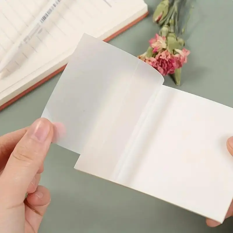 Transparent Waterproof Sticky Notes, 100 Sheets, 2.95x2.95 Inches, Self-Adhesive Square Note Pads for Journals and Books, School and Office Organization, Sticker Sheets