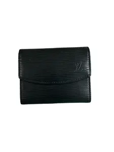 Pre-owned Louis Vuitton leather Small Leather Goods Black Epi Card Holder