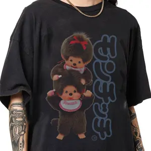Monchhichi Retro Cartoon Graphic Tee for Nostalgia Fans N6J