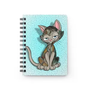 Sassy Cat Art - Modern Art Sassy Cat Spiral Bound Journal, Cute Cat Notebook, Art Journal, Sketchbook, Gift for Cat Lovers, Unique Stationery