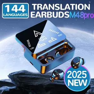 M48pro BT-compatible Headphones, Dual Ear Mirror Display, Long Battery Life, Clear Calls, Gaming, Sports, Commute, Universal Use