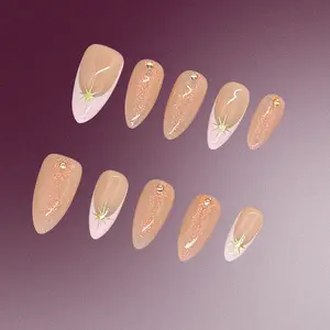 Bling by Allie   NUDE SPARKLE- 100% Handmade Press-On Nails | Resusable, Salon Quality, Long Lasting