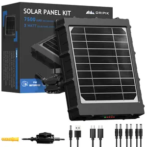 3W Solar Panel for Trail Camera｜7500mAh Battery｜USB-A & USB-C｜6V/9V/12V Output｜IP66 Waterproof｜360° Tree Mount