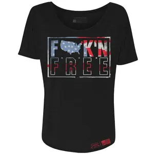 Women's F*ck'n Free Slouchy Fit T-Shirt - Black