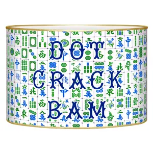 LB6663-Mahjong Dot Crack Bam Blue and Green Letterbox