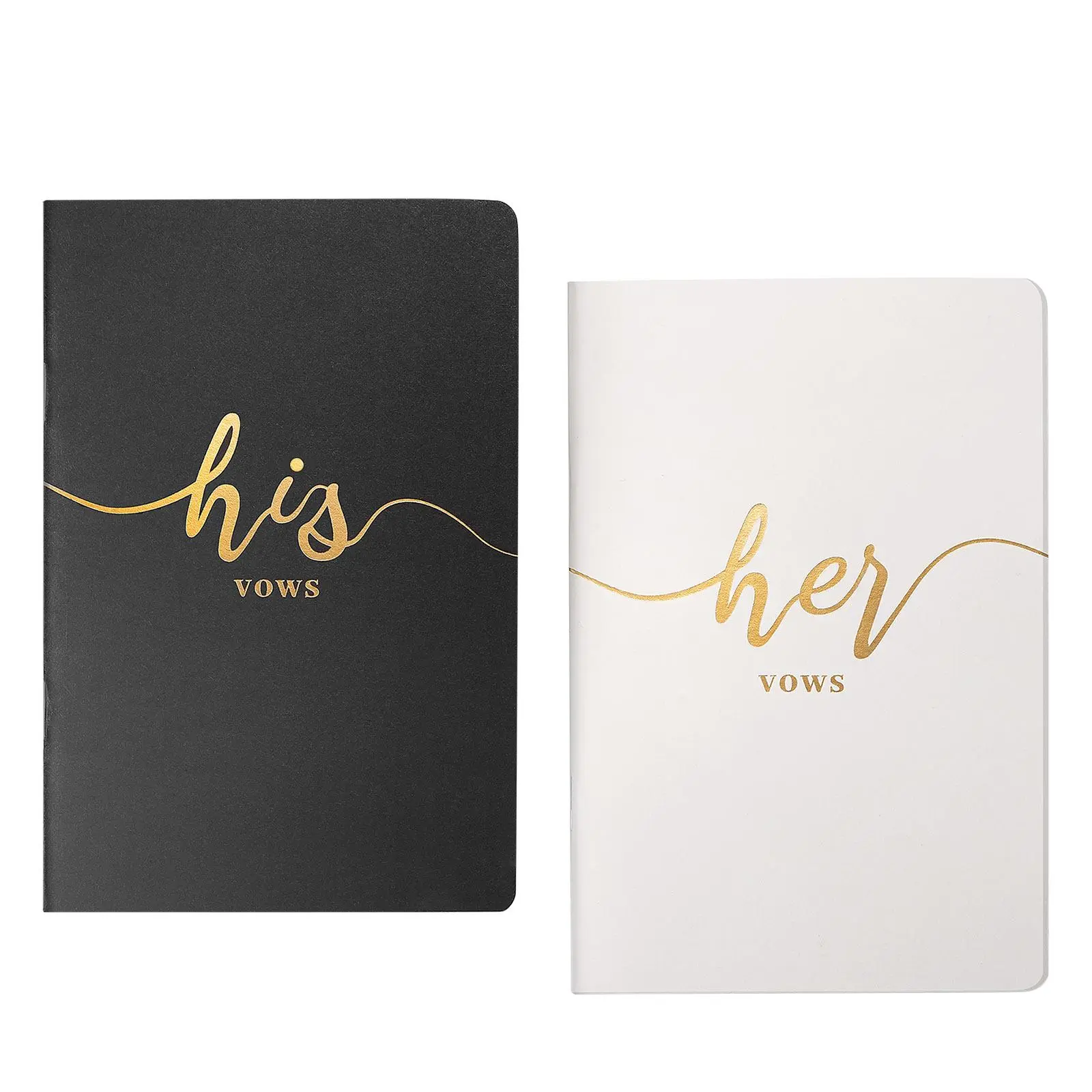 2pcs/set Wedding Vow Book, His and Hers Elegant Wedding Notebook, Gift for Bride Groom Ceremony, Blank Paper Journal