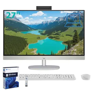 HP 27" FHD Touchscreen All-in-One Desktop, Intel Core Ultra 7 155U, 32GB Memory, 1TB SSD, Win11 Pro, Height Adjustable, Shell White,Bundle Accessory