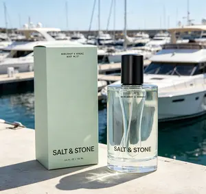Salt & Stone Bergamot & Hinoki Body Mist 100ml | Unisex Skincare-Infused Hair & Body Spray, Hydrating Fragrance with Glycerin & Red Algae, Refreshing Woody Citrus Scent, Vegan & Cruelty-Free Daily Refreshing Mist