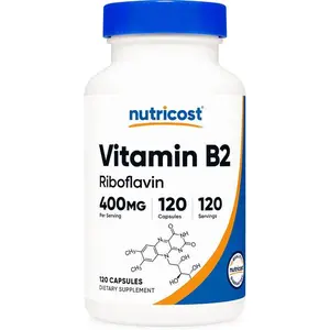 Nutricost Vitamin B2 (Riboflavin) 400mg, 120 Capsules - Gluten Free, Non-GMO