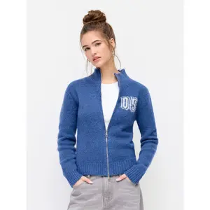 Cider 05 Knit Wool-blend Stand Collar Long Sleeve Zip Through Cardigan [LIVE ONLY]