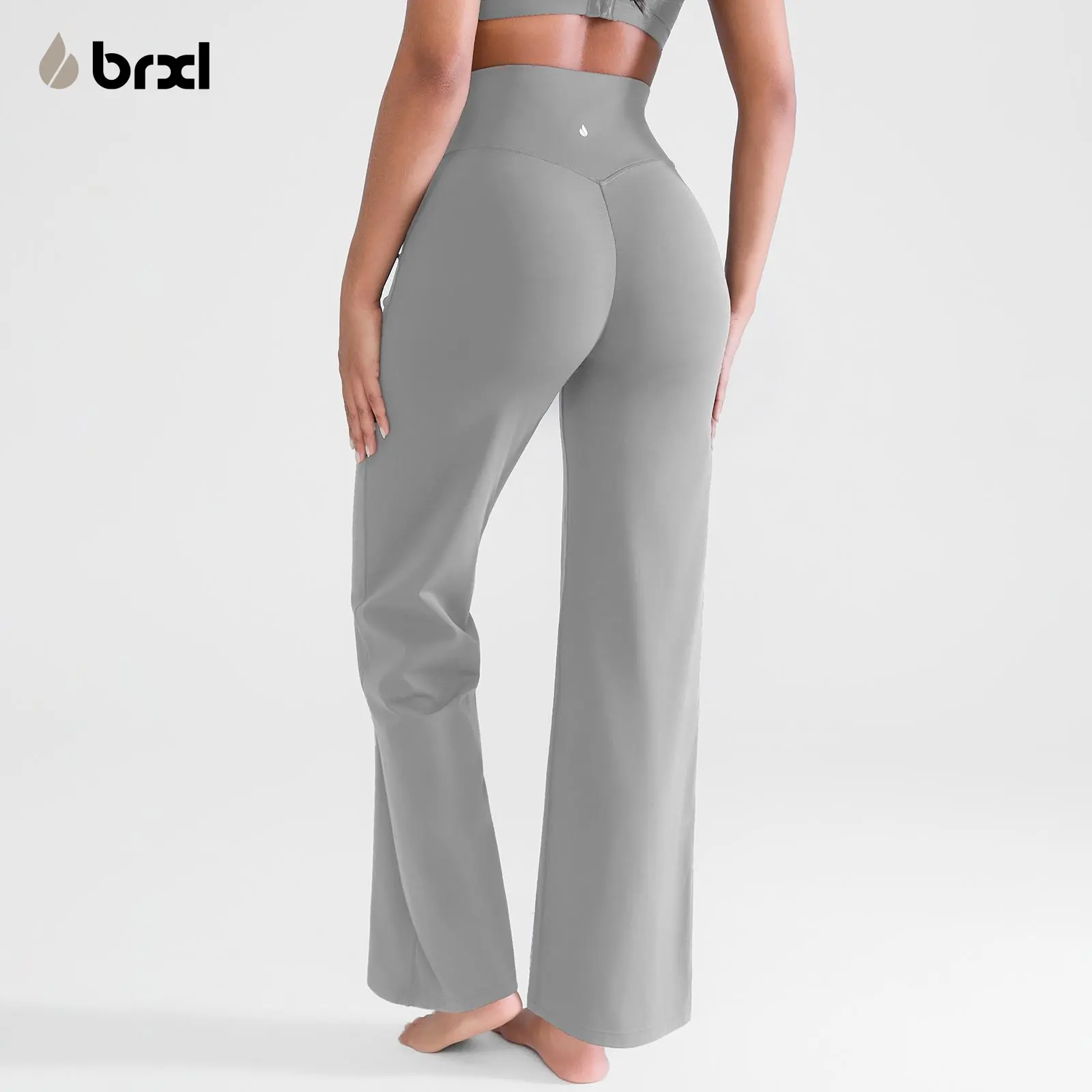 BRXL High-Waisted Flare Yoga Pants - Female Fit Athleisure Pants with Flared Legs, Soft Wide-Leg Bottoms for Yoga-to-Lounge, Workout Use, High Waisted Legging, Plain, Hand Wash Only, Full Length, Spandex Nylon, Wide Leg Cut