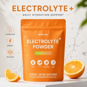 Nature's Gate Natural Orange Electrolyte Powder - Quick-Dissolve Fitness Supplement, Fast Hydration Water Enhancer, Zinc-Infused Muscle Support, Prop 65 Safe Sports Nutrition for Outdoor Fitness Activities