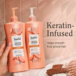 Suave Keratin Infusion Smoothing Shampoo & Conditioner Set, 28 oz Pump Bottles, Frizz Control Hair Care Duo for Smooth Manageable Hair