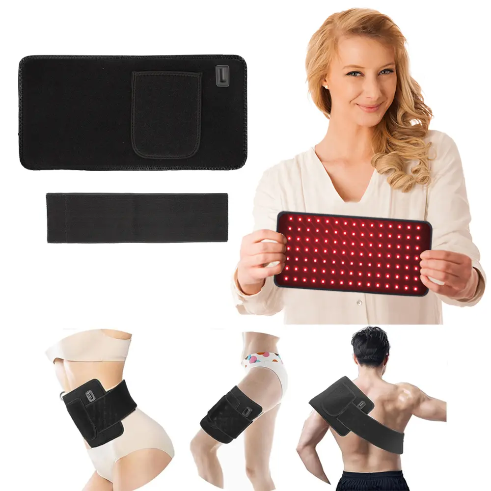 Red Light Therapy Pad for Body Pain Relief, 105 LED 660nm Red Light & 850nm Near-Infrared Therapy Wrap, Adjustable Brightness, 5–30 Min Timer, Portable Belt for Back, Waist, Shoulder, Knee, Joint and Muscle Recovery