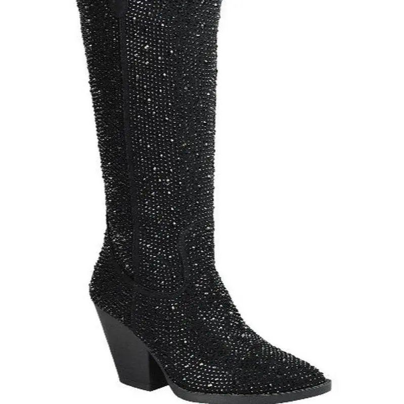 RIVER-11 MID CALF BOOTS DENIM MATERIAL SIDE ZIPPER RIVER-11 MID CALF BOOTS DENIM MATERIAL SIDE ZIPPER