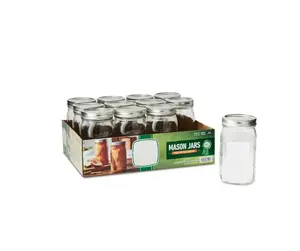 32oz. Glass Mason Jars with Lids and Bands, 12 Count