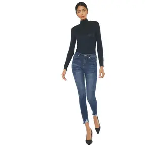 Kancan - Women's Mid Rise Distressed Ankle Skinny Jeans - kc7274st