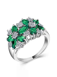 1 PC Elegant Cubic Zirconia Ring For Women For Wedding Engagement Party Jewelry Valentine's Day Gift, Artificial Gemstone Ring