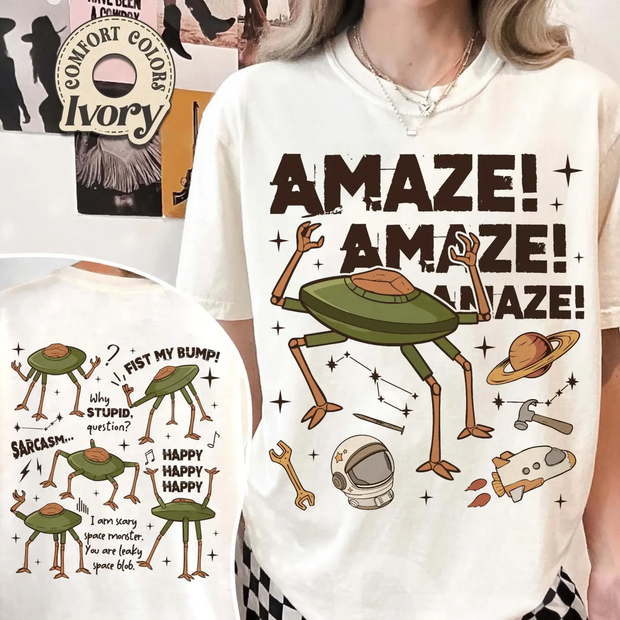 Sci-Fi Mechanical Monster Tee – Creative Outer Space Artwork, Basic Fit Unisex, For Women And Men