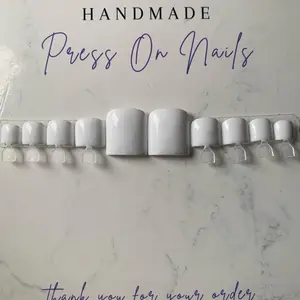 Classic White Toes Glossy White Toe Press Ons Minimal Pedicure Nails Handmade Reusable Set 10pcs with Application Kit for Everyday Wear