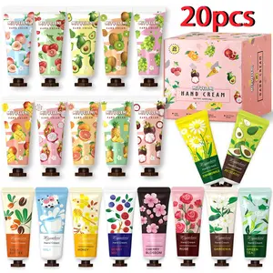 20pcs Fruit Scented Hand Cream Set, Deep Moisturizing Hand Lotion Gift Box, Non-Greasy, Travel-Friendly, Christmas & Valentine's Day Gifts, Hydrating Hand Balm