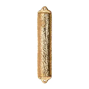 Copa Judaica Mezuzah Case Hammered Goldtone