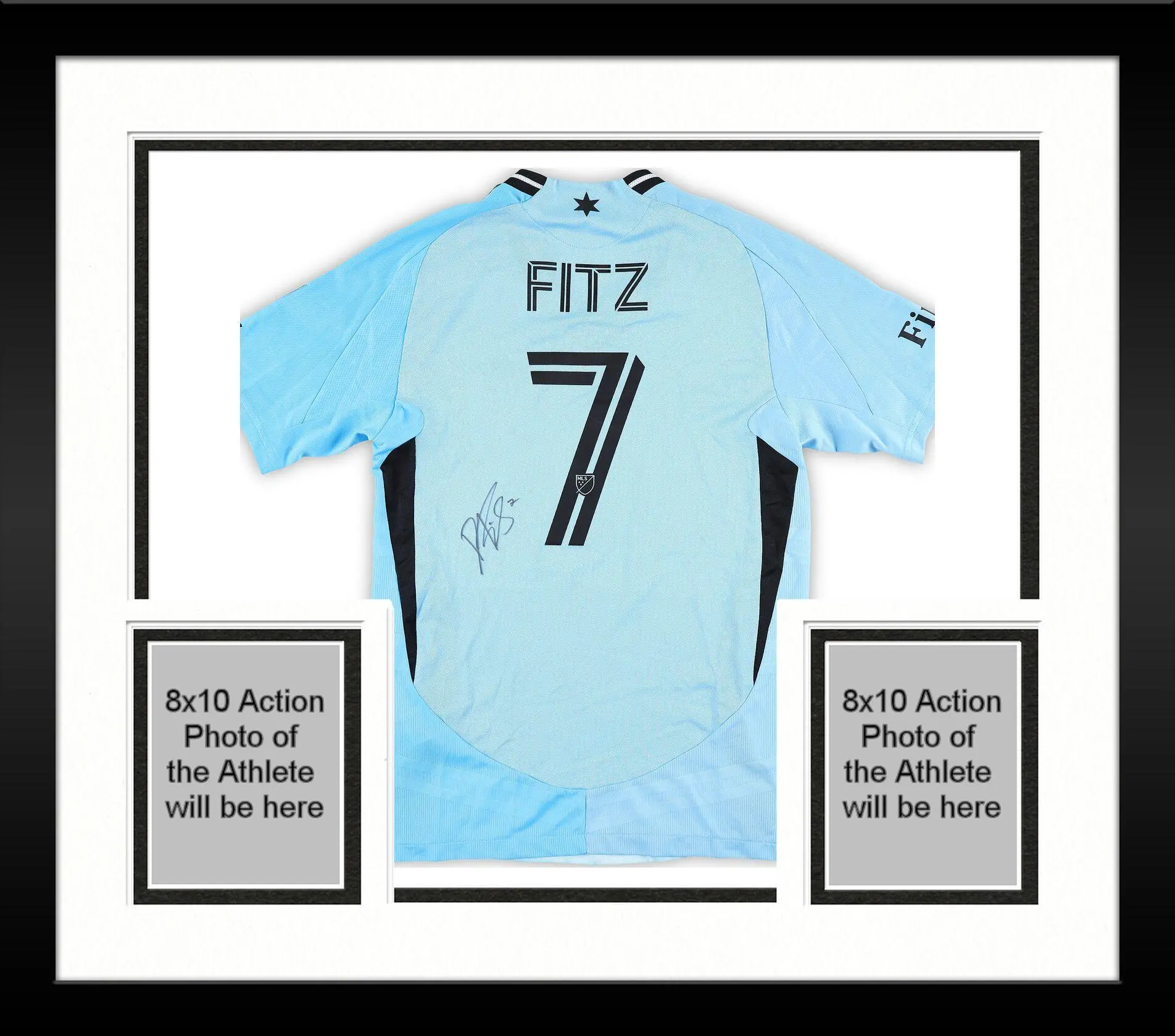 Framed Dominik Fitz Minnesota United FC Autographed Match-Used #7 Blue Jersey from the 2025 MLS Season - Size S - Fanatics Authentic Certified - Soccer Memorabilia